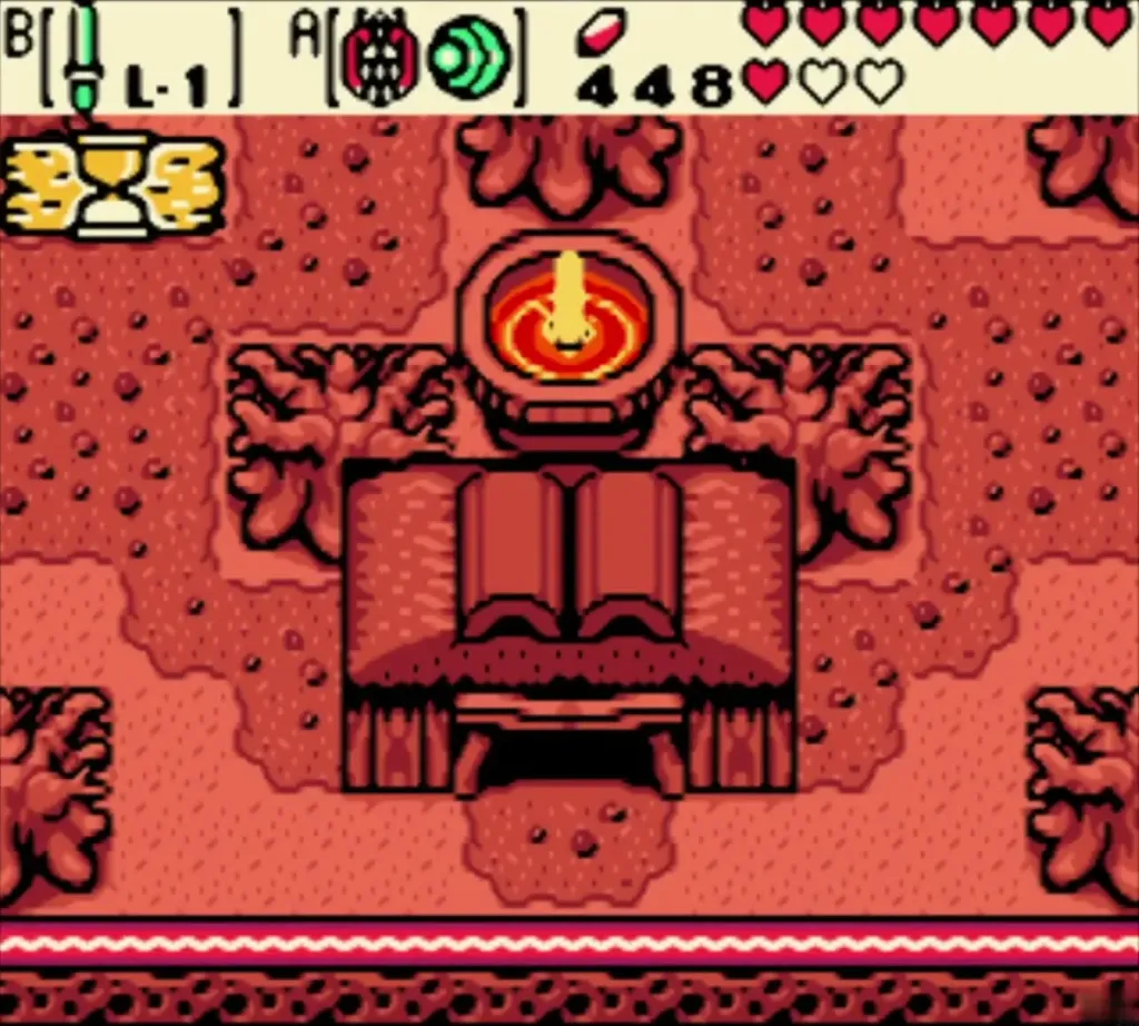 Symmetry Village fountain in the red past after the warp Symmetry Village fountain in the red past after the warp