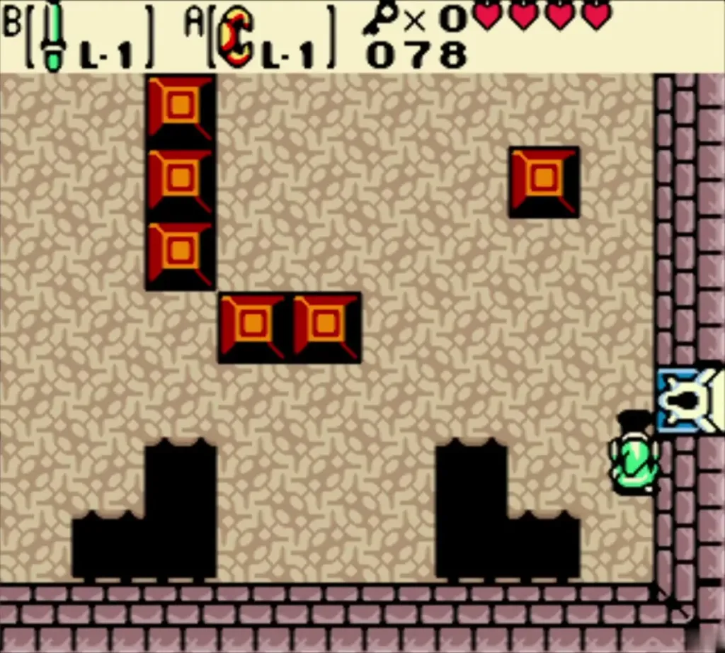 Link at the locked boss door on the east side Link at the locked boss door on the east side