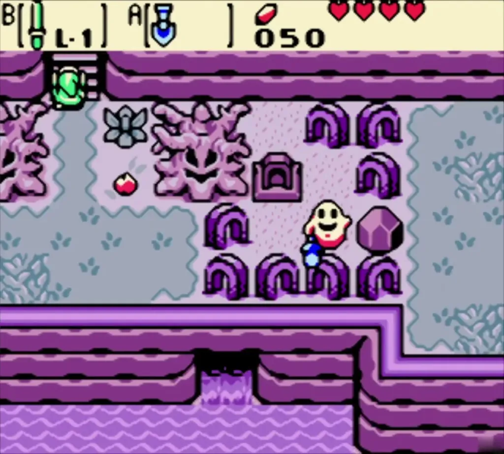Link coming down the stairs near the ghost children in Yoll Graveyard Link coming down the stairs near the ghost children in Yoll Graveyard
