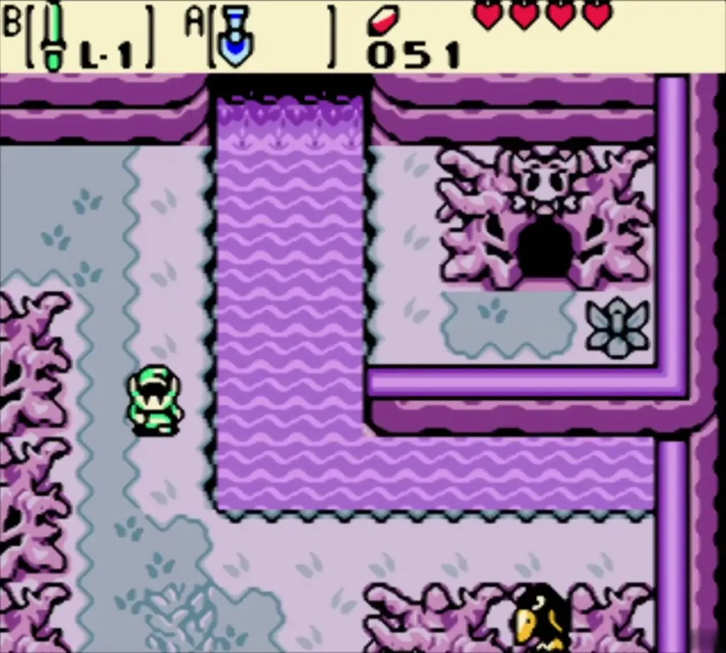Link walking beside the lake toward Spirit's Grave Link walking beside the lake toward Spirit's Grave