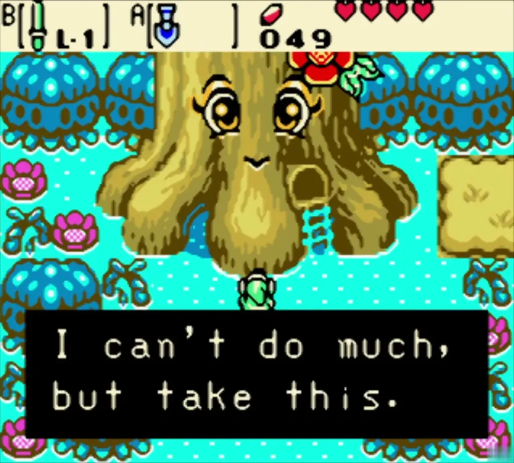 The Maku Tree telling Link she cannot do much but to take this The Maku Tree telling Link she cannot do much but to take this