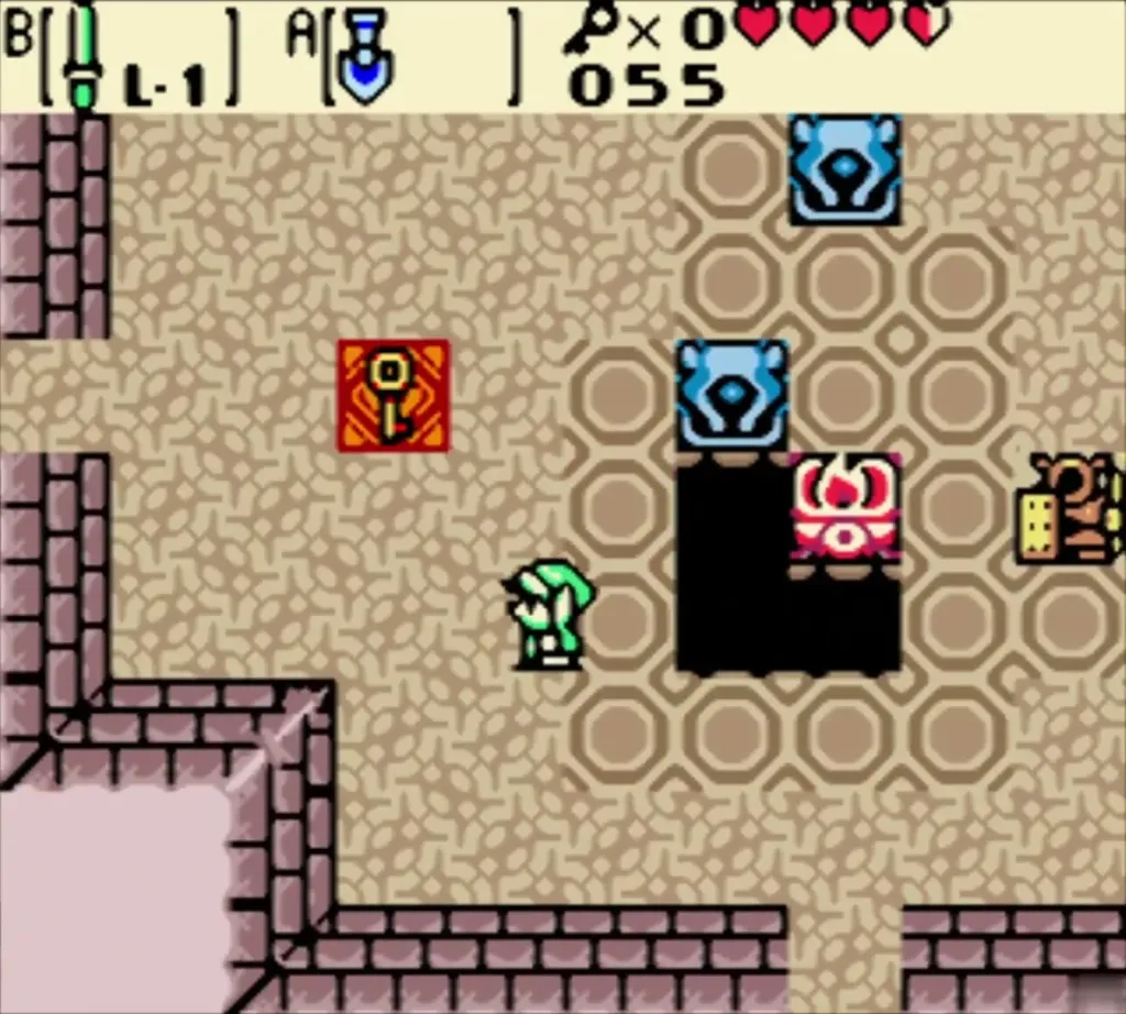 The Small Key lying on the marked floor tile after the Ghini is defeated The Small Key lying on the marked floor tile after the Ghini is defeated