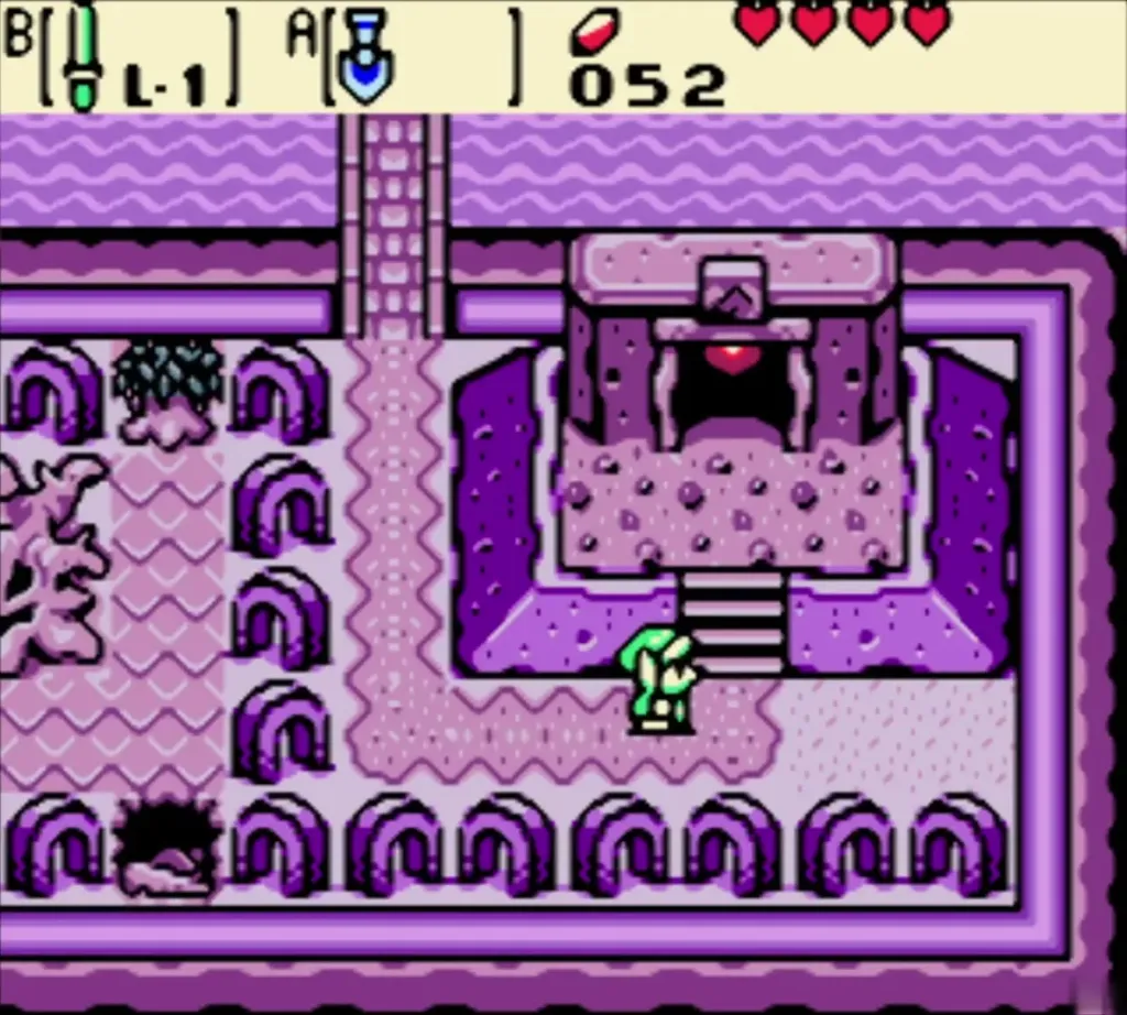 Link at the stairs of Spirit's Grave entrance in the Graveyard Link at the stairs of Spirit's Grave entrance in the Graveyard