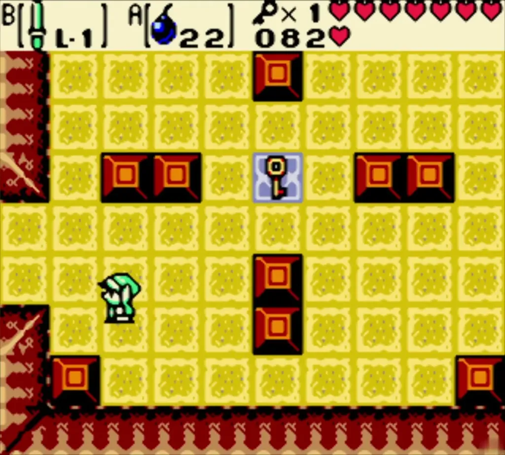 A Small Key lying on the blue pad after the last Armos is gone A Small Key lying on the blue pad after the last Armos is gone
