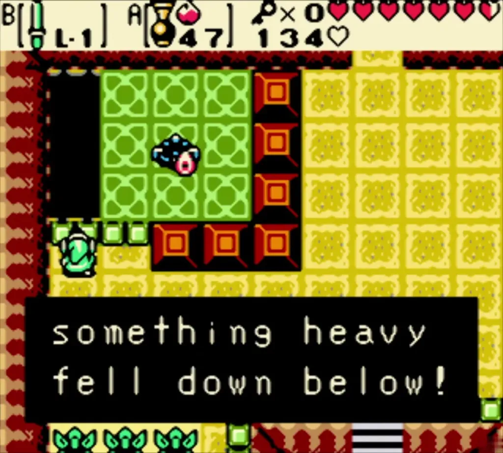 Message box saying something heavy fell down below after the crystal breaks Message box saying something heavy fell down below after the crystal breaks