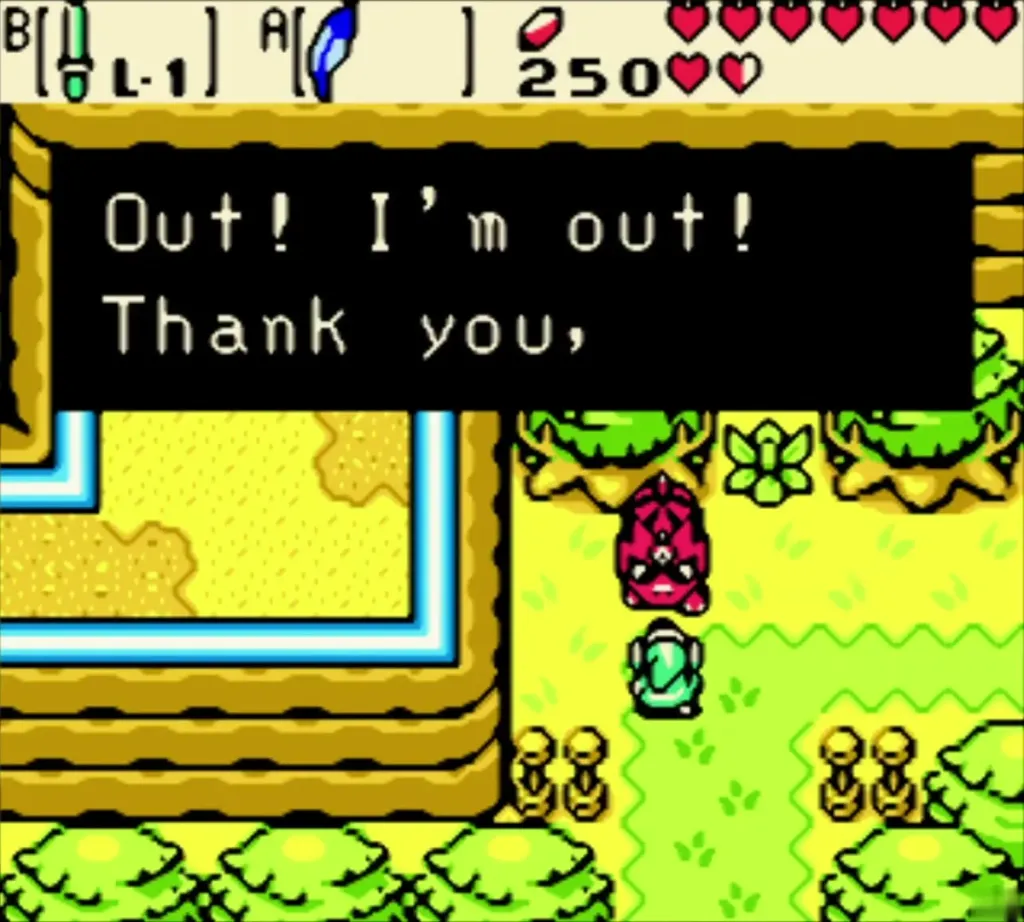 Dimitri thanking Link for helping him out of the woods
