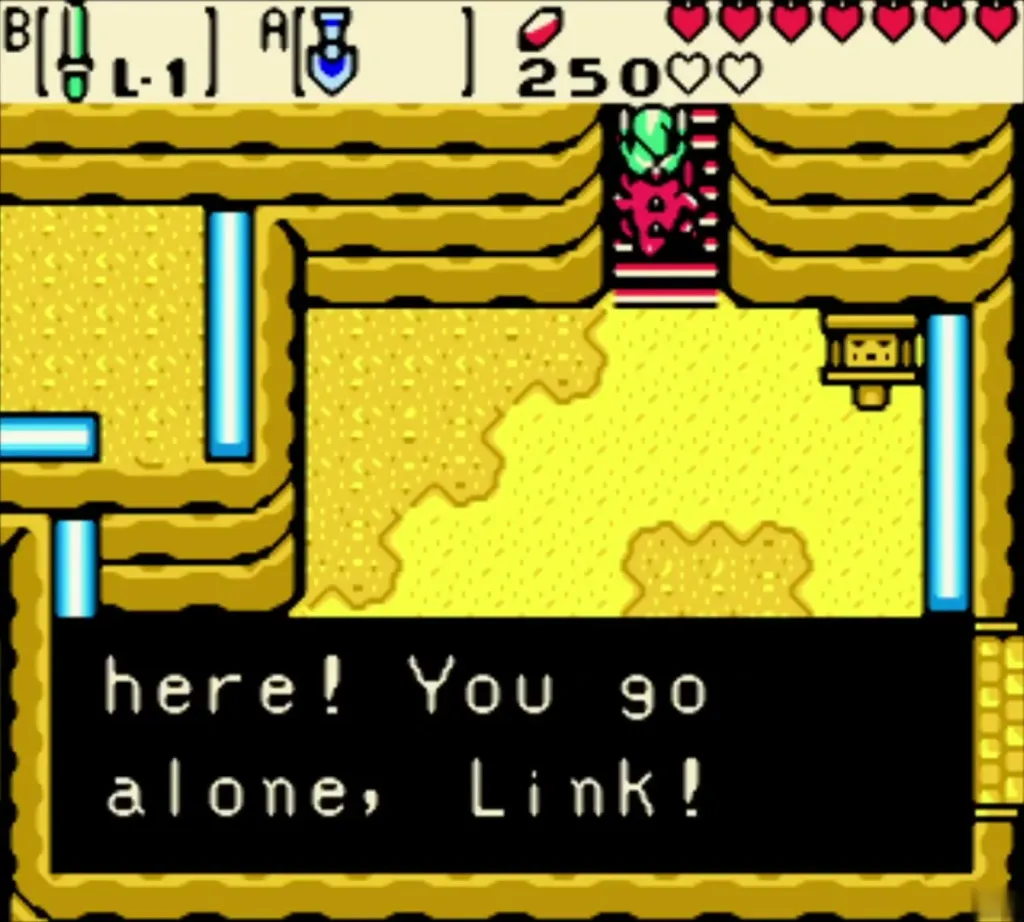 Dimitri at the stairs telling Link to go on alone