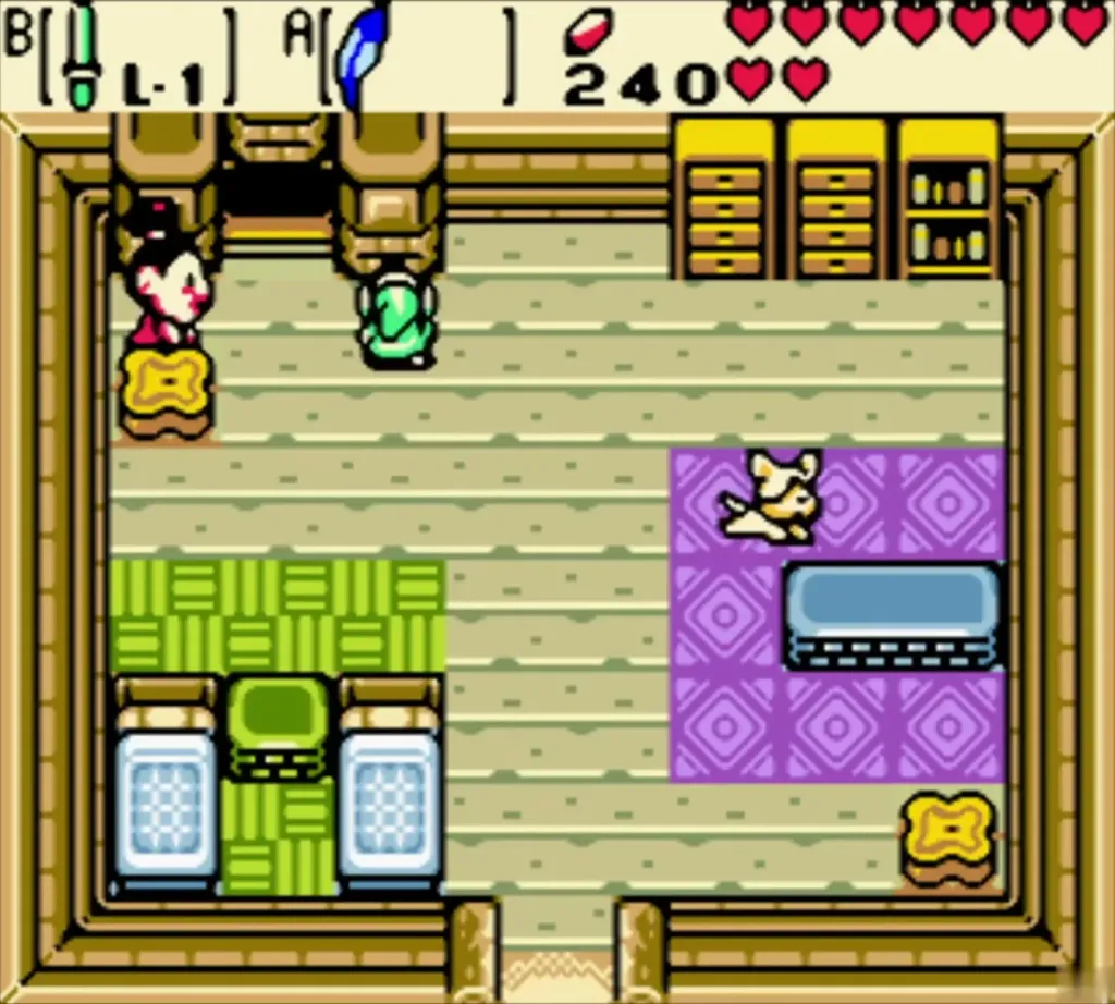 Inside the dog breeder's house with his dog on the rug