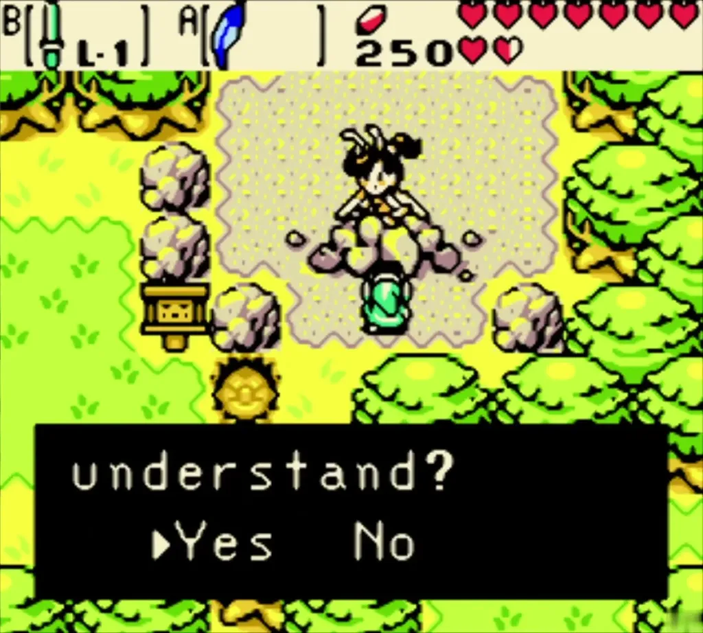 The Fairy Queen asking if Link understands, Yes and No