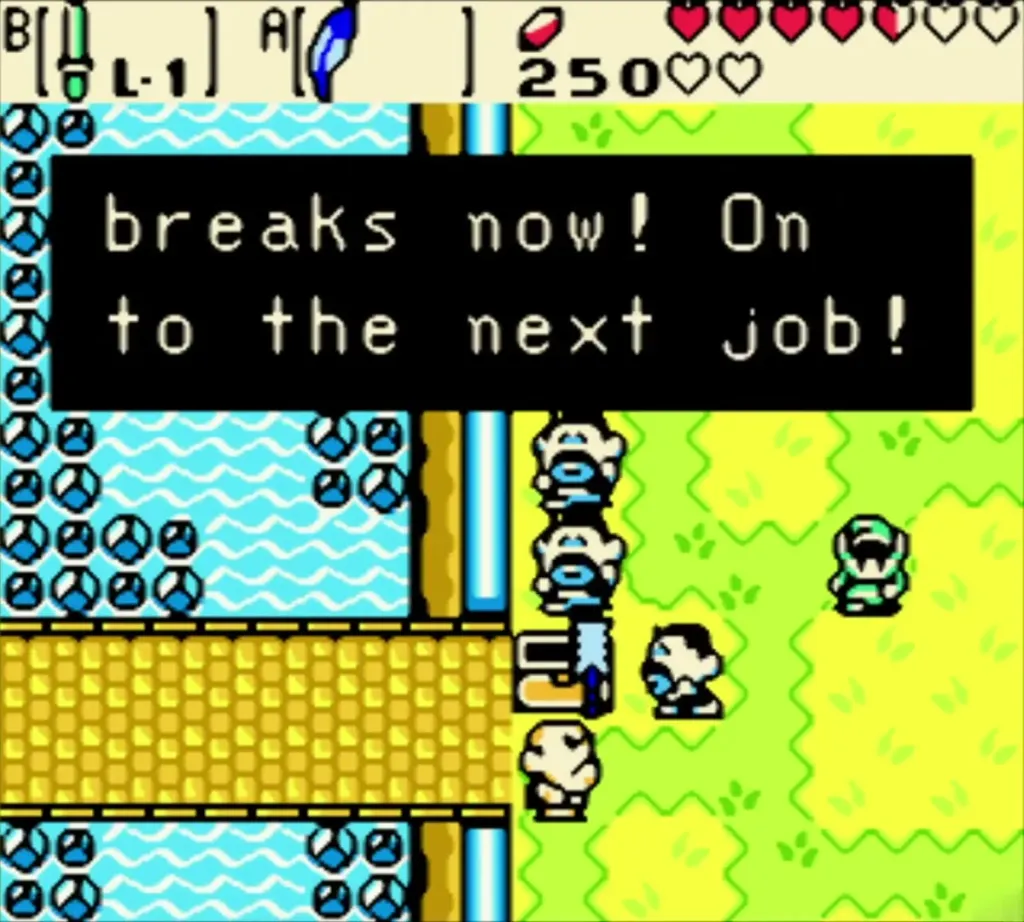 The foreman telling everyone to move on to the next job beside the finished bridge