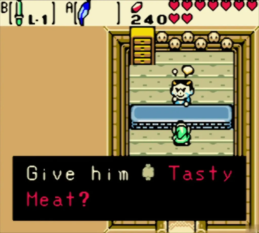 The hungry man's counter with the prompt to give him Tasty Meat