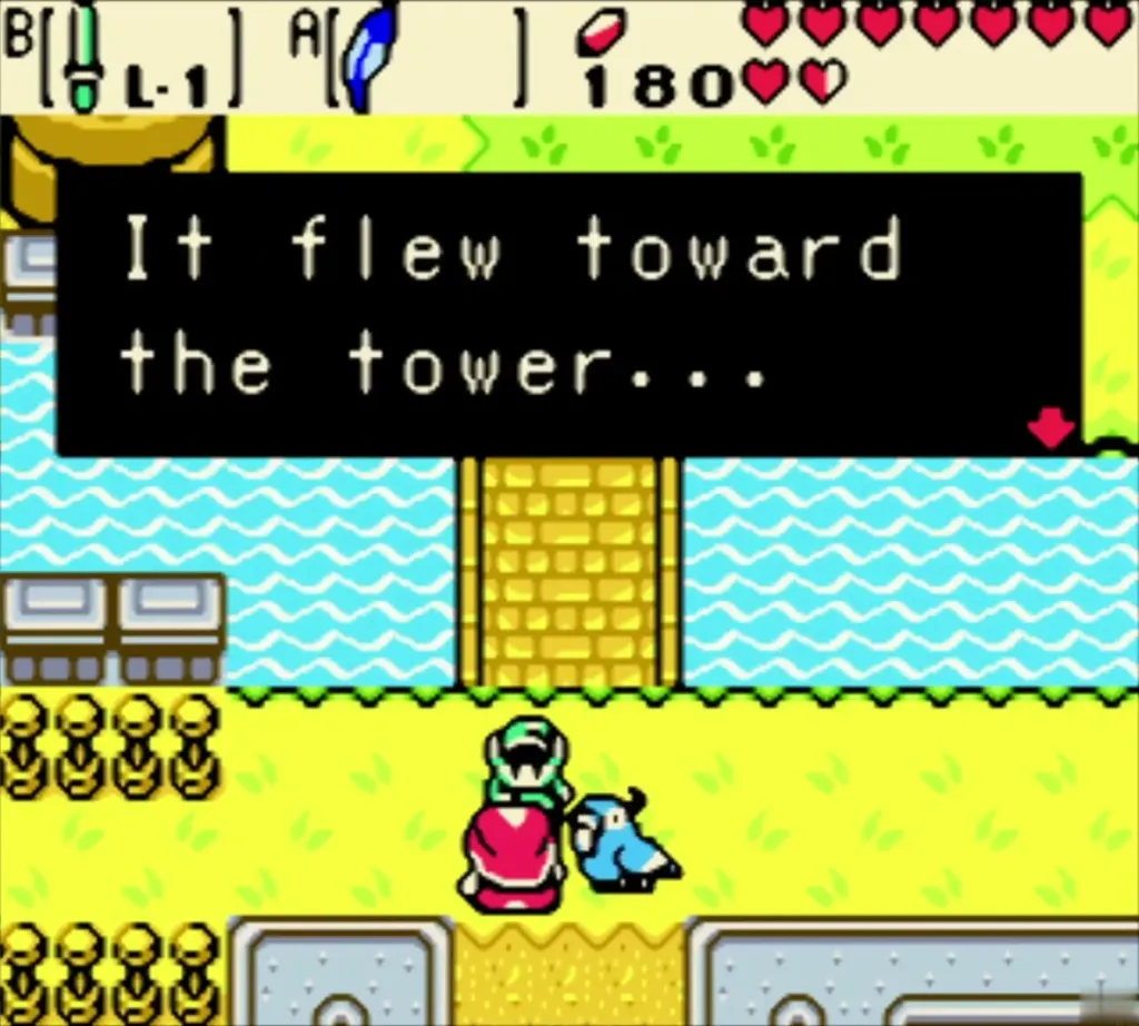 Impa saying the monster flew toward the tower