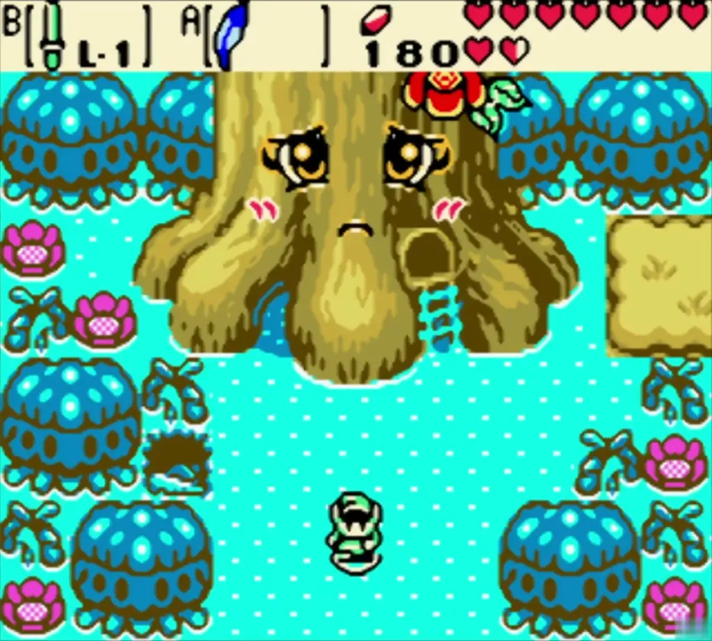 Link walking up to the Maku Tree in the present