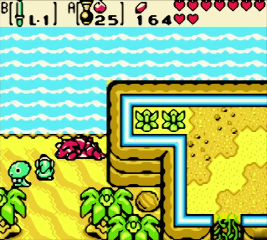 The Tokay scattering away from Link on the Crescent Island beach
