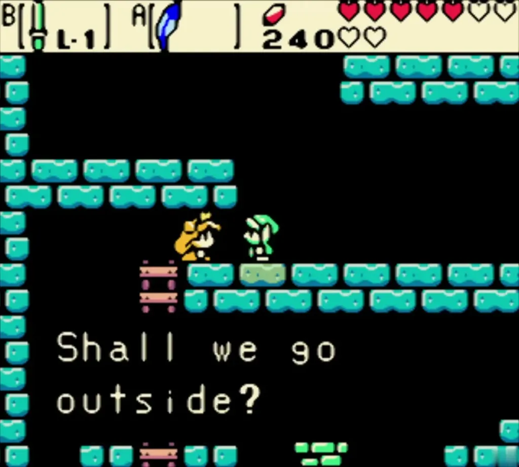 Zelda suggesting they go outside