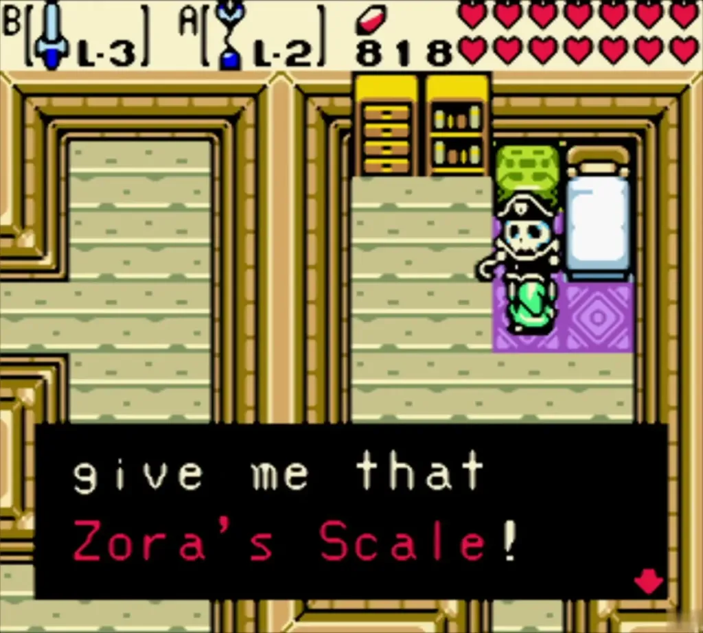 Pirate captain asking Link for the Zora Scale in the cabin Pirate captain asking Link for the Zora Scale in the cabin