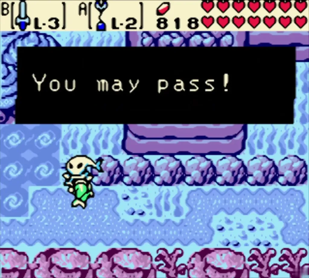 Zora guard saying You may pass at the blocked seabed gate Zora guard saying You may pass at the blocked seabed gate