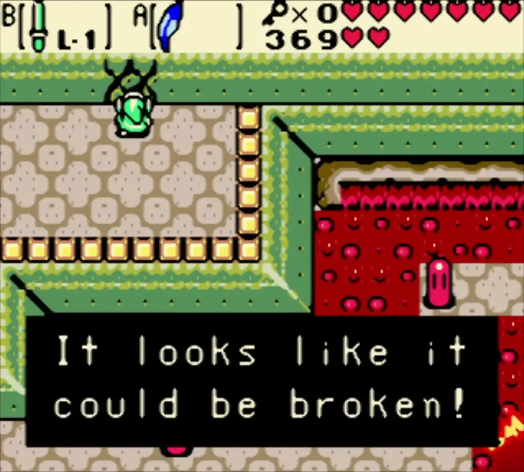 Link below the cracked wall with the message that it could be broken Link below the cracked wall with the message that it could be broken