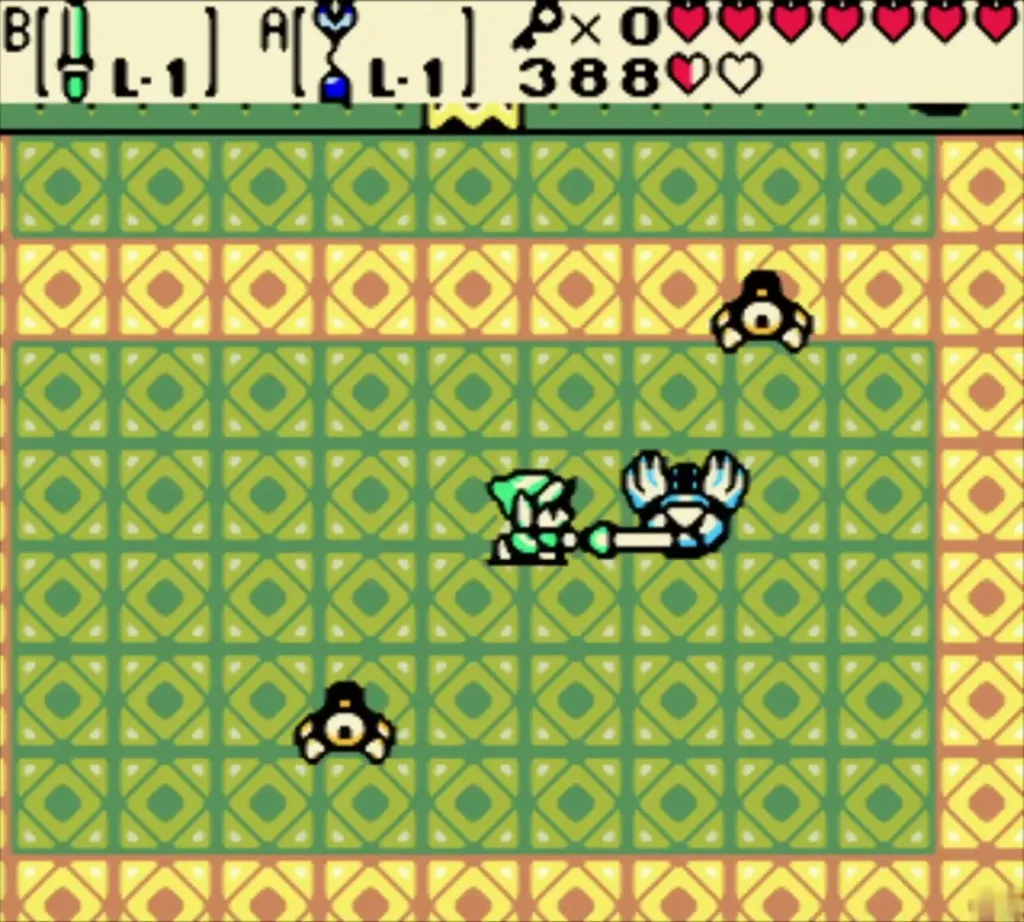 Link hitting Eyesoar's eye with his sword Link hitting Eyesoar's eye with his sword