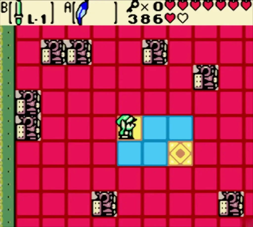 Link at the last blue tiles of the large floor Link at the last blue tiles of the large floor