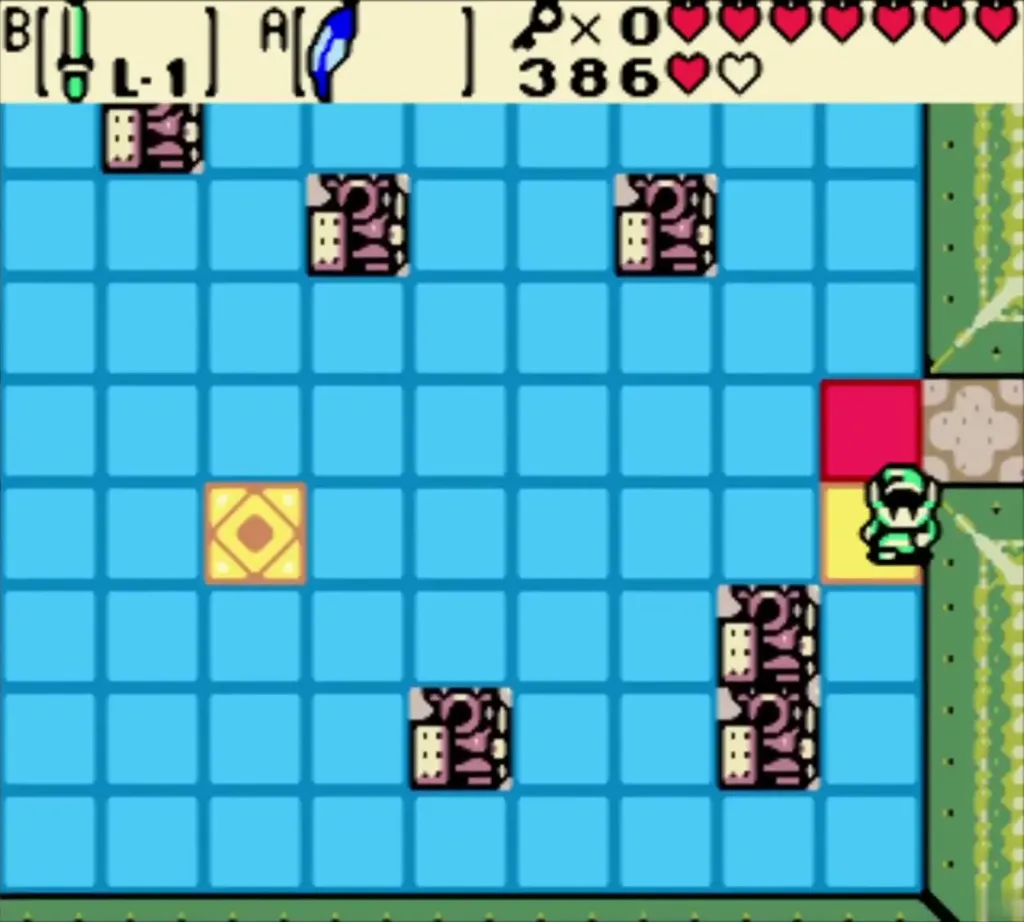 Link starting a second large blue tile floor from the yellow tile Link starting a second large blue tile floor from the yellow tile