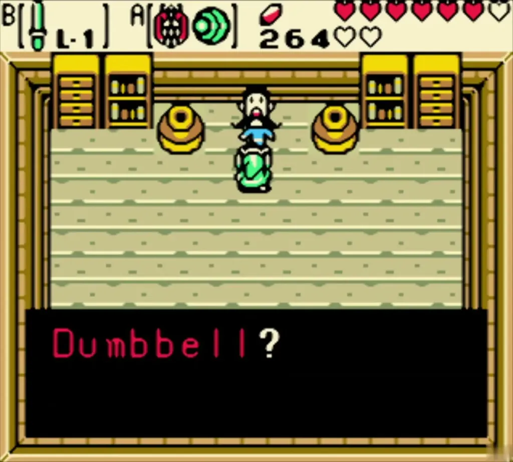 The man asks about the Dumbbell Link carries The man asks about the Dumbbell Link carries