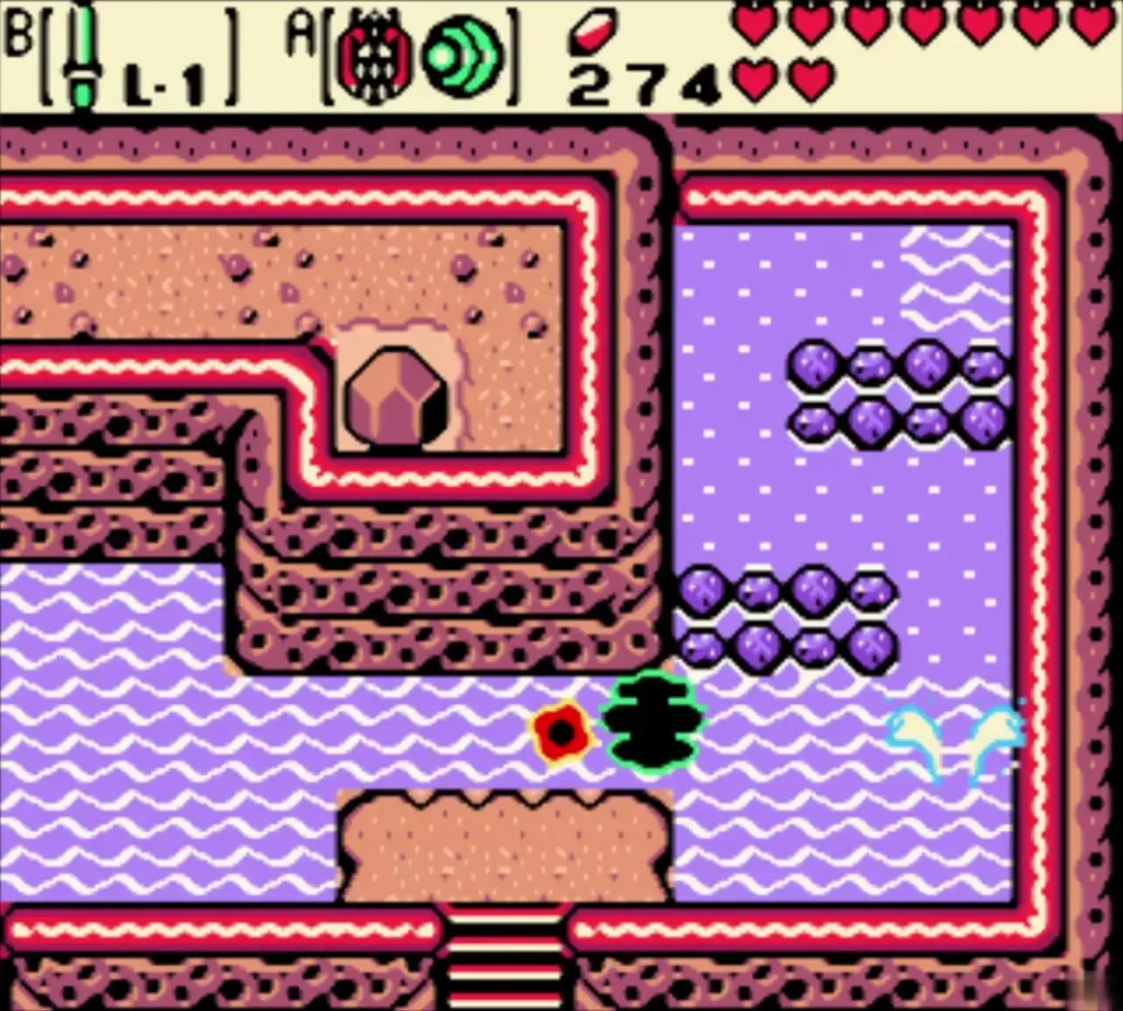Link diving under the surface of Talus Lake with Zora's Flippers Link diving under the surface of Talus Lake with Zora's Flippers