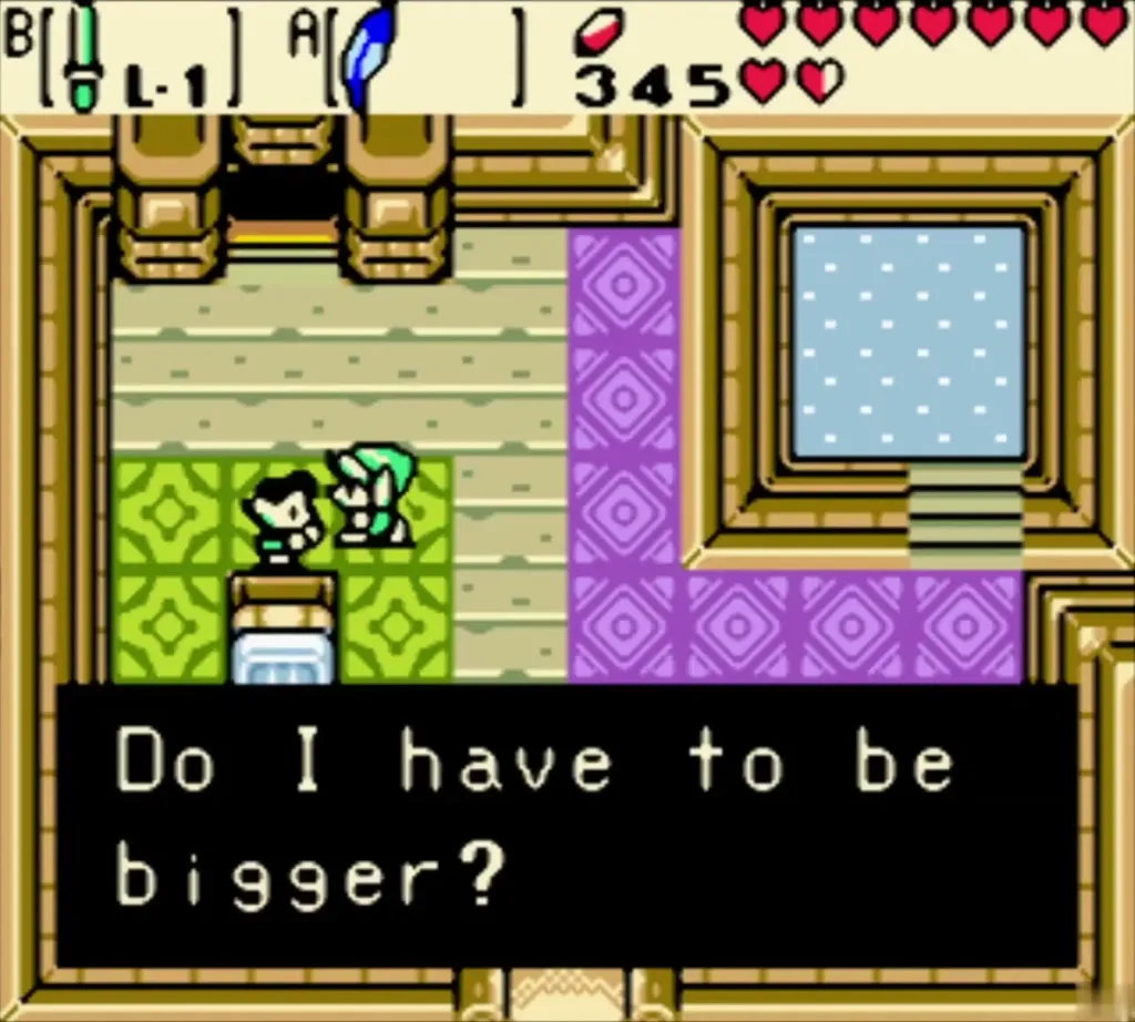 A villager in his house asks whether he has to be bigger A villager in his house asks whether he has to be bigger