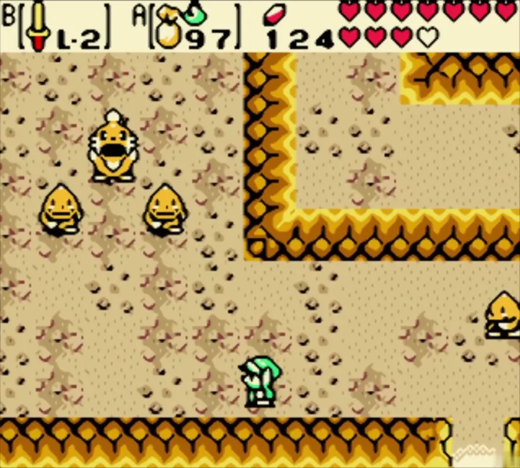 The freed Goron Elder with the Gorons in the cave after the blast The freed Goron Elder with the Gorons in the cave after the blast