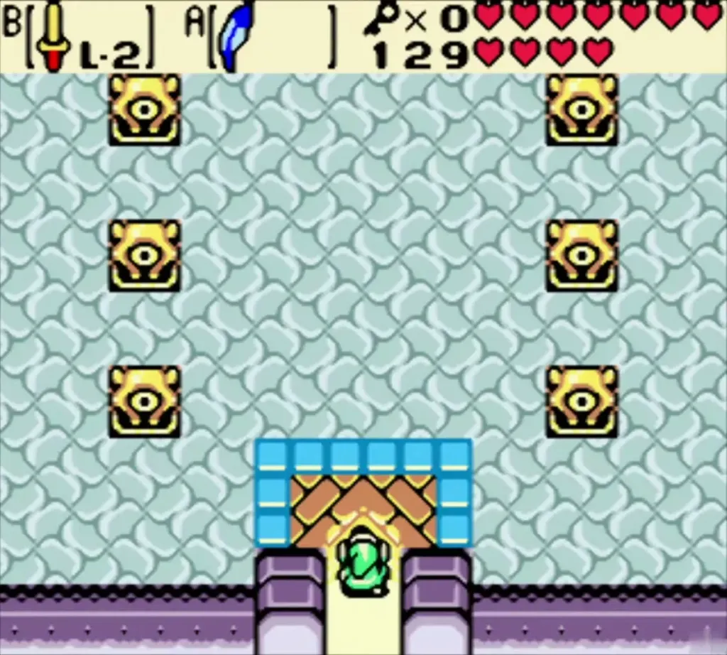 Link stepping into the Crown Dungeon entrance hall Link stepping into the Crown Dungeon entrance hall