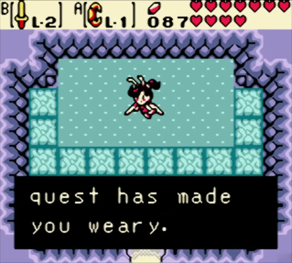 The Great Fairy saying the quest has made you weary The Great Fairy saying the quest has made you weary