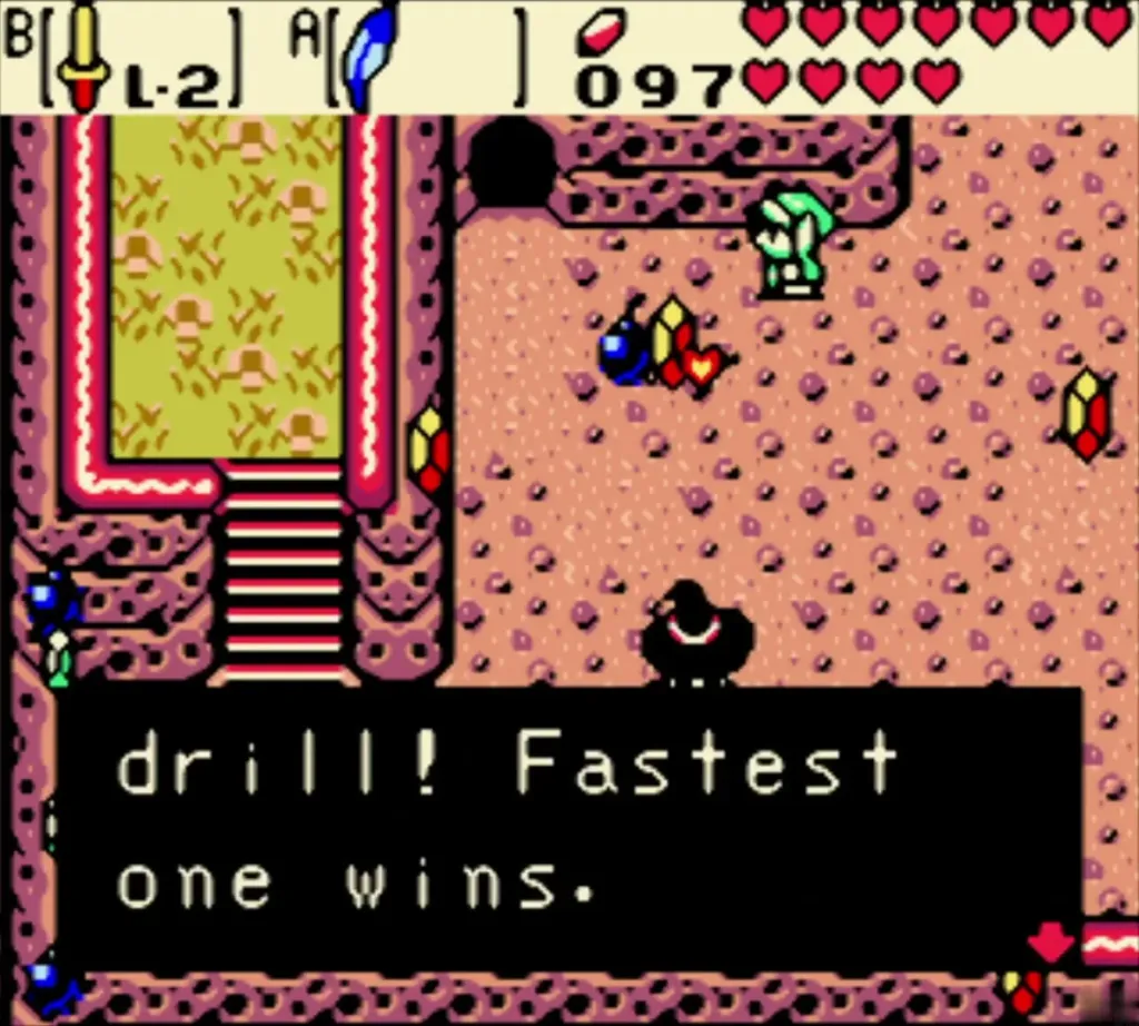 Maple and Link with items scattered on the past ridge as Maple explains the race Maple and Link with items scattered on the past ridge as Maple explains the race