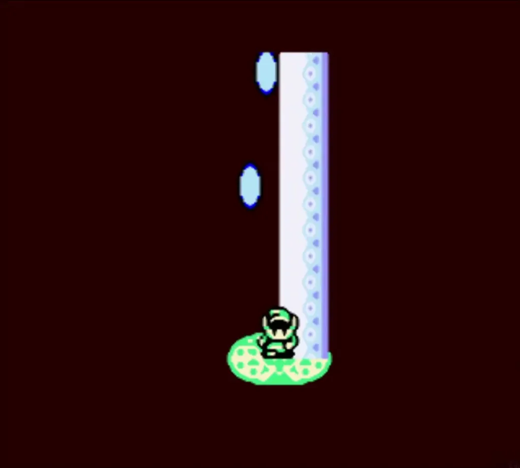 Link standing on the time portal warp to the present Link standing on the time portal warp to the present