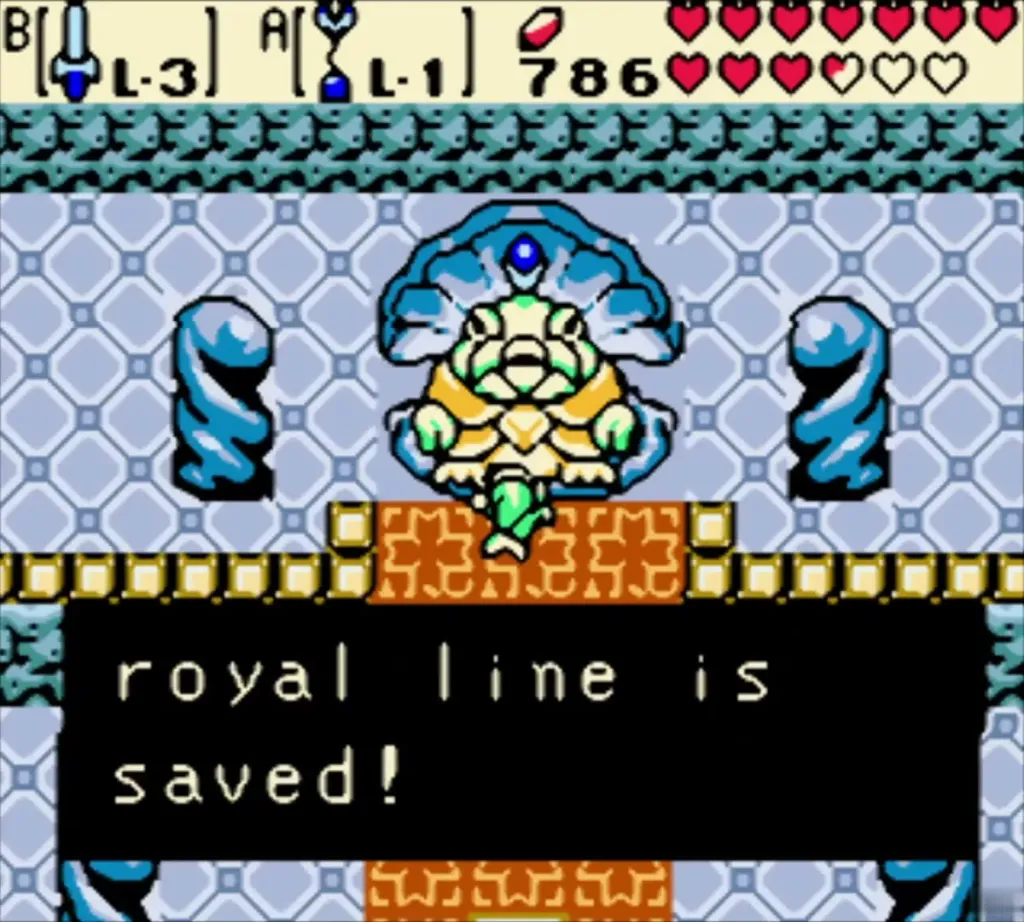King Zora in his shell speaking to Link in the palace throne room King Zora in his shell speaking to Link in the palace throne room