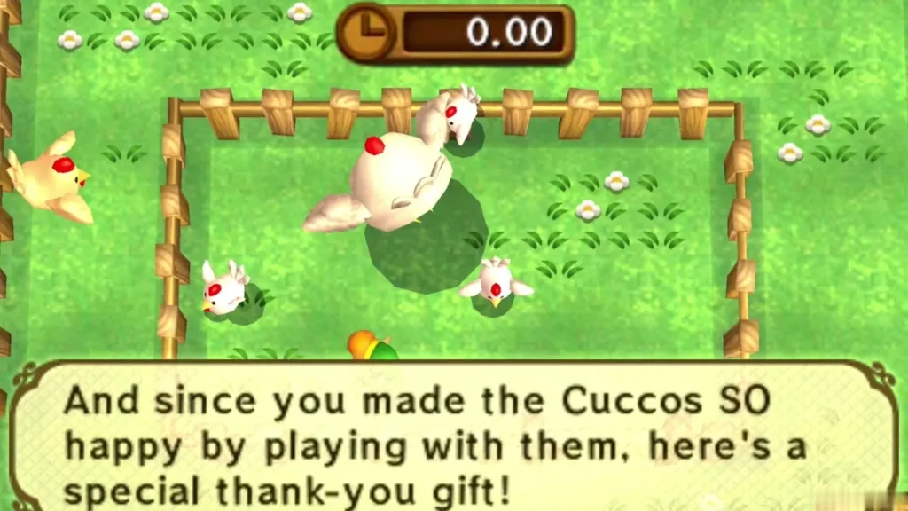 Cucco Ranch cleared, the big rooster among the Cuccos with a thank-you gift message
