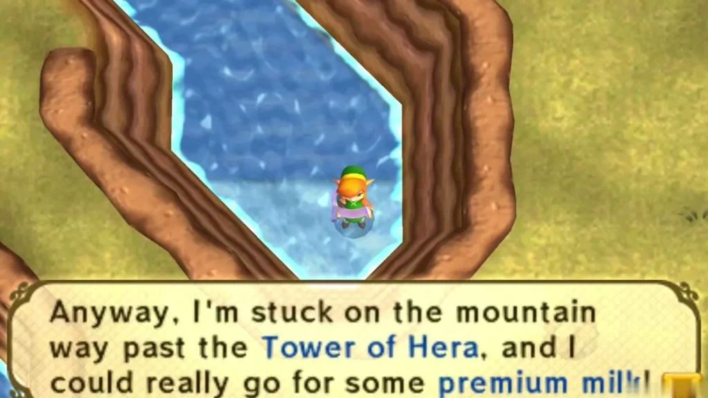 The climber's message says he is stuck near the Tower of Hera and wants premium milk The climber's message says he is stuck near the Tower of Hera and wants premium milk