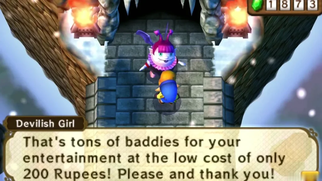 Devilish Girl at the Treacherous Tower quoting a 200 Rupee cost for the Intermediate course