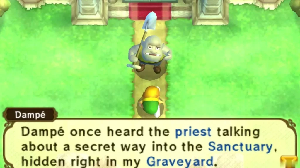 Dampe says the priest once spoke of a secret way into the Sanctuary, hidden in the Graveyard Dampe says the priest once spoke of a secret way into the Sanctuary, hidden in the Graveyard