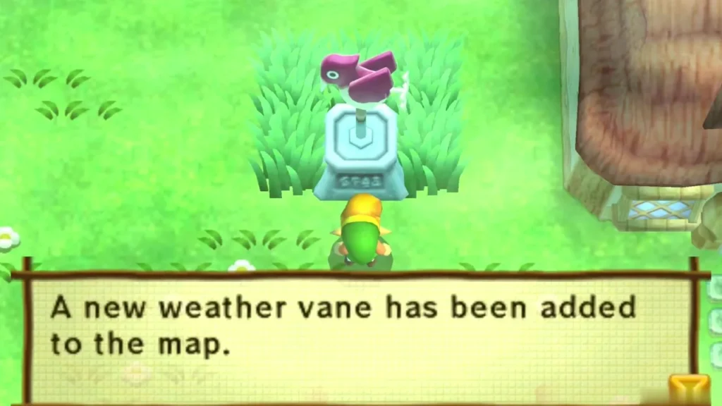 Message box reading that a new weather vane has been added to the map Message box reading that a new weather vane has been added to the map