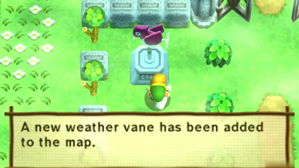 Message box reading that a new weather vane has been added to the map Message box reading that a new weather vane has been added to the map