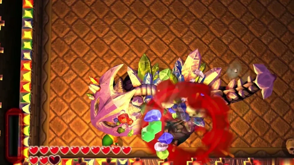 Bomb blast erupting against the Gemesaur King's crystal-studded head Bomb blast erupting against the Gemesaur King's crystal-studded head