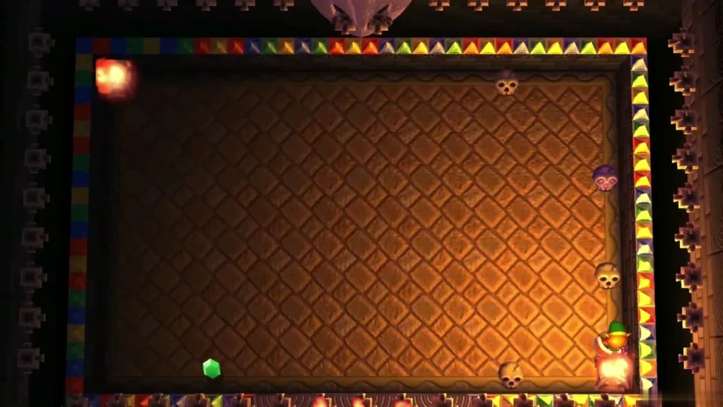The narrow boss room with the north-west and south-east braziers lit The narrow boss room with the north-west and south-east braziers lit