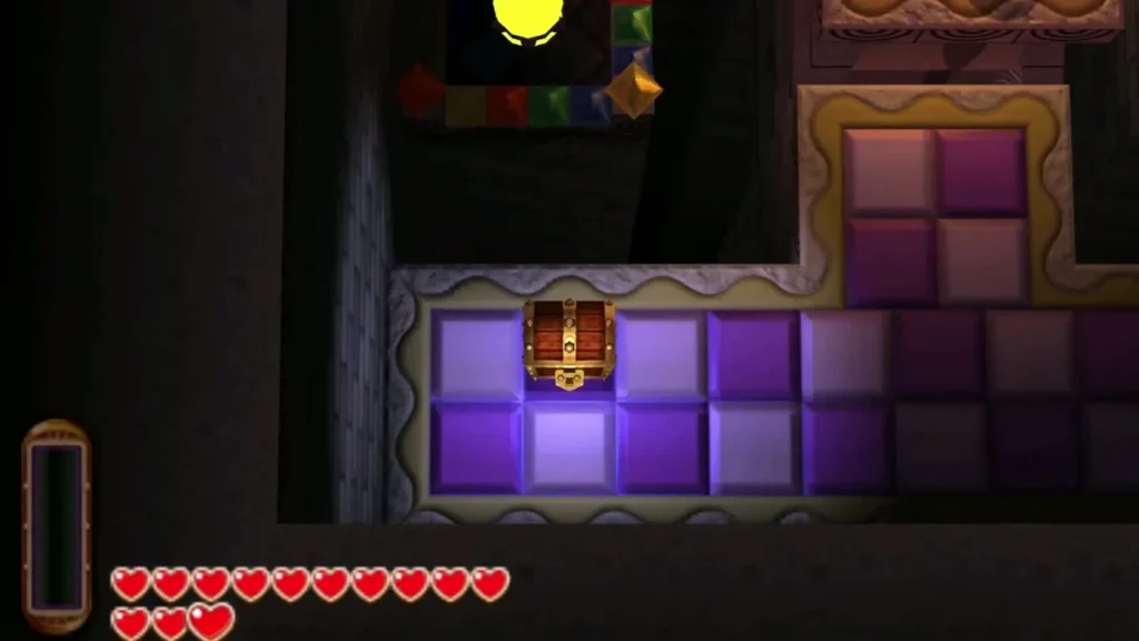 The Compass chest sitting in the purple-tiled room of the Dark Palace first floor The Compass chest sitting in the purple-tiled room of the Dark Palace first floor