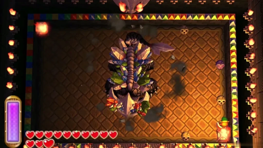 The Gemesaur King drops from the ceiling into the boss room The Gemesaur King drops from the ceiling into the boss room