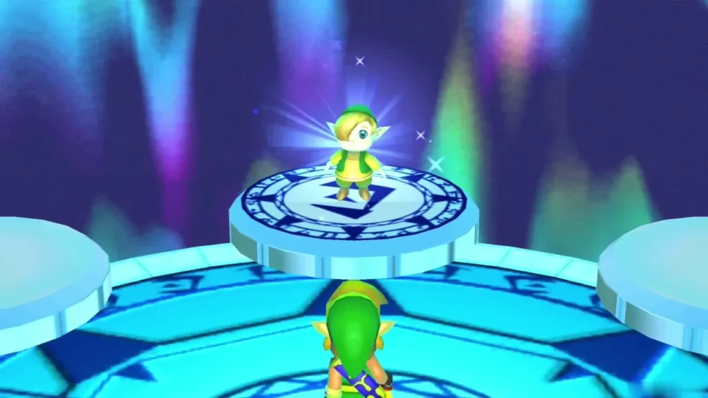 Gulley appearing with a sparkle on a sage pedestal in the Sages' chamber Gulley appearing with a sparkle on a sage pedestal in the Sages' chamber