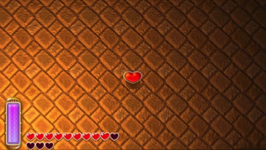 A red heart lies on the floor of the Dark Palace boss room after the Gemesaur King vanishes A red heart lies on the floor of the Dark Palace boss room after the Gemesaur King vanishes