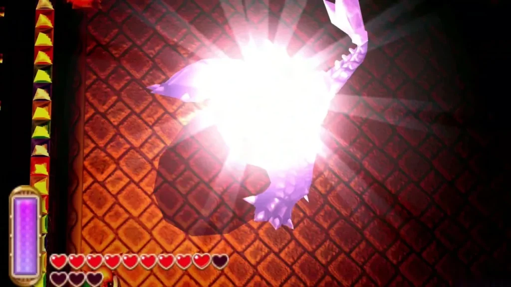 Bright light flashes as the Gemesaur King reappears when the room lights up Bright light flashes as the Gemesaur King reappears when the room lights up