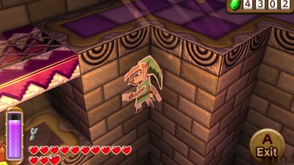 Link merged into the wall of the purple-platform room in the south Link merged into the wall of the purple-platform room in the south