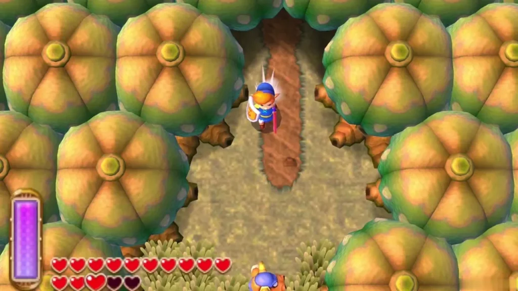 Link walking north along a forest path toward the Skull Woods region Link walking north along a forest path toward the Skull Woods region