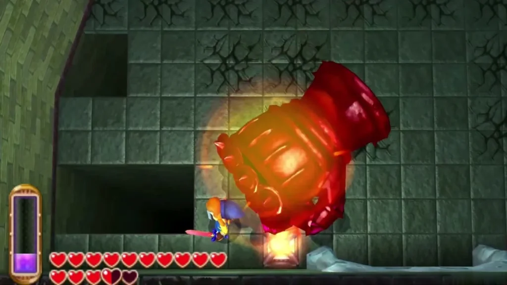 Knucklemaster's glowing red glove slamming down on the arena floor Knucklemaster's glowing red glove slamming down on the arena floor